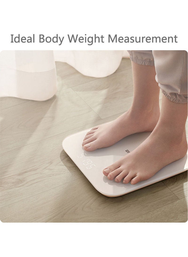 Universal Weight Measuring Scale With Mi Fit App Support White 30.00x4.00x30.00cm