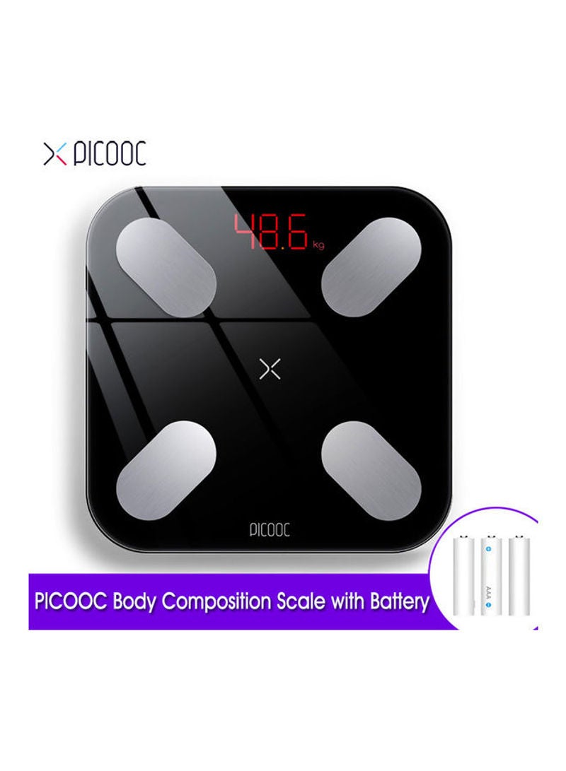 Youpin Mini Smart Body Weighting Scale Black 30.00x5.00x30.00cm