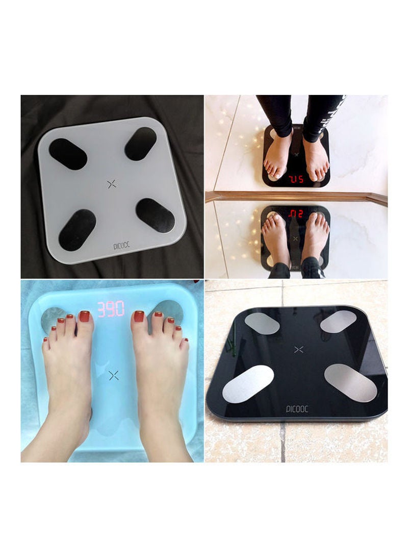 Youpin Mini Smart Body Weighting Scale Black 30.00x5.00x30.00cm