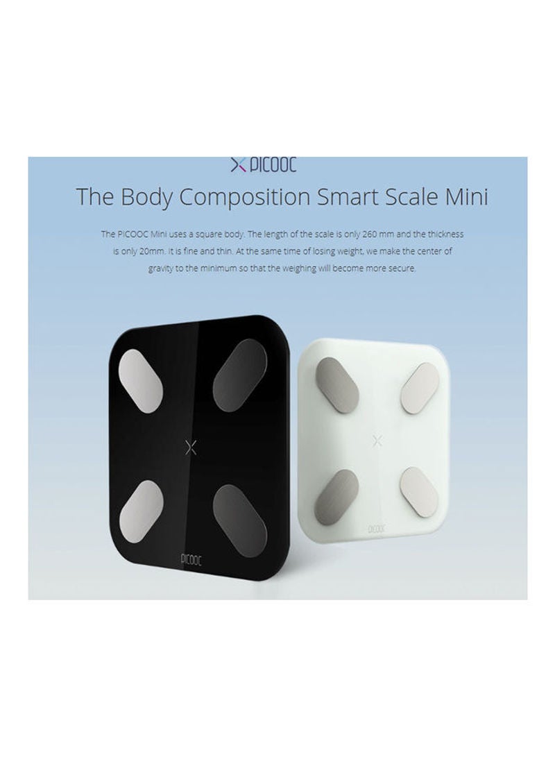 Youpin Mini Smart Body Weighting Scale Black 30.00x5.00x30.00cm