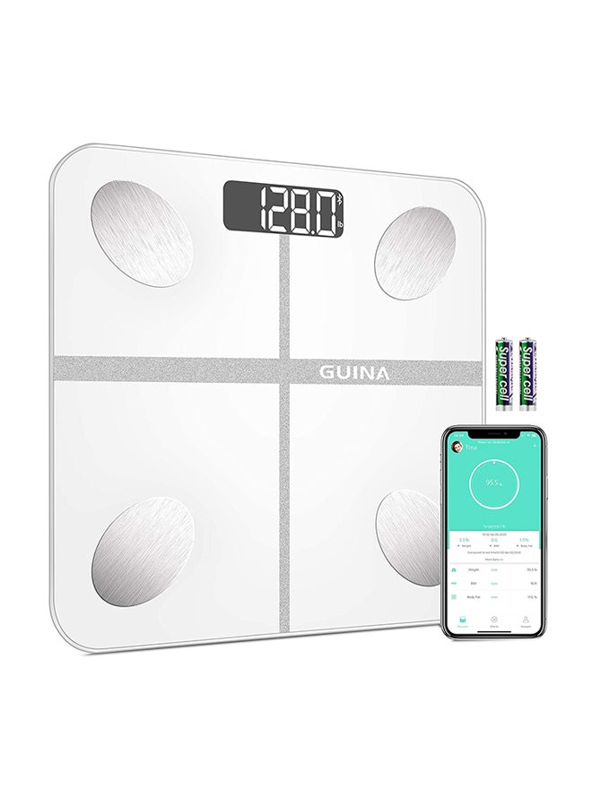 Smart Digital Bluetooth Weight Scale White 10.2x10.2x0.85inch