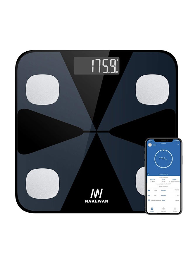 Smart Digital Bluetooth Weight Scale Grey/Silver 11x11.2x1.1inch