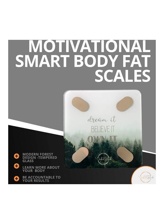 Dream It Motivational Quote Printed Smart Bathroom Scale Multicolour 11x11x0.9inch