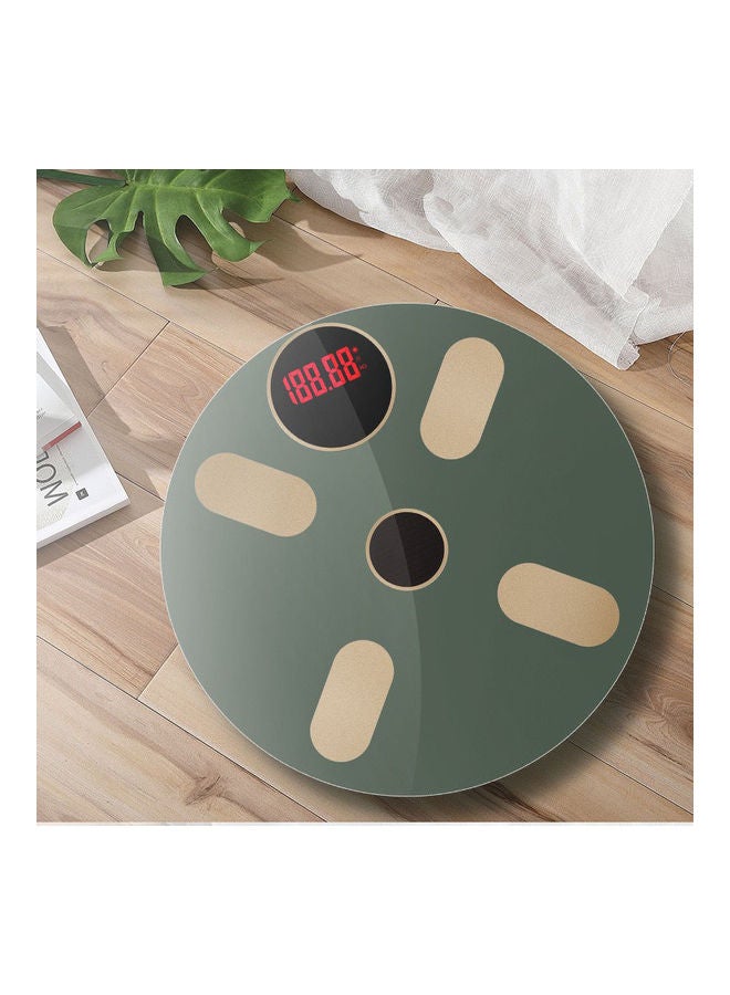 USB and Solar Powered Bluetooth Smart Weight Scale Green/Beige 28 X 28 X 2.3cm