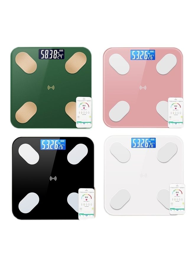 Smart Bluetooth Weight and Body Fat Measurement Health Scale Black/White 29.50 x 29.50 x 5cm