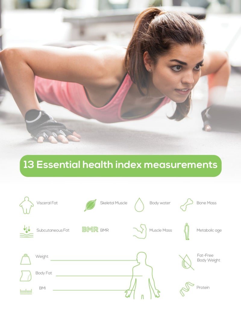 STEPS-Black Body Composition Scale 13 Health Index (upgraded with 14 Health Index)