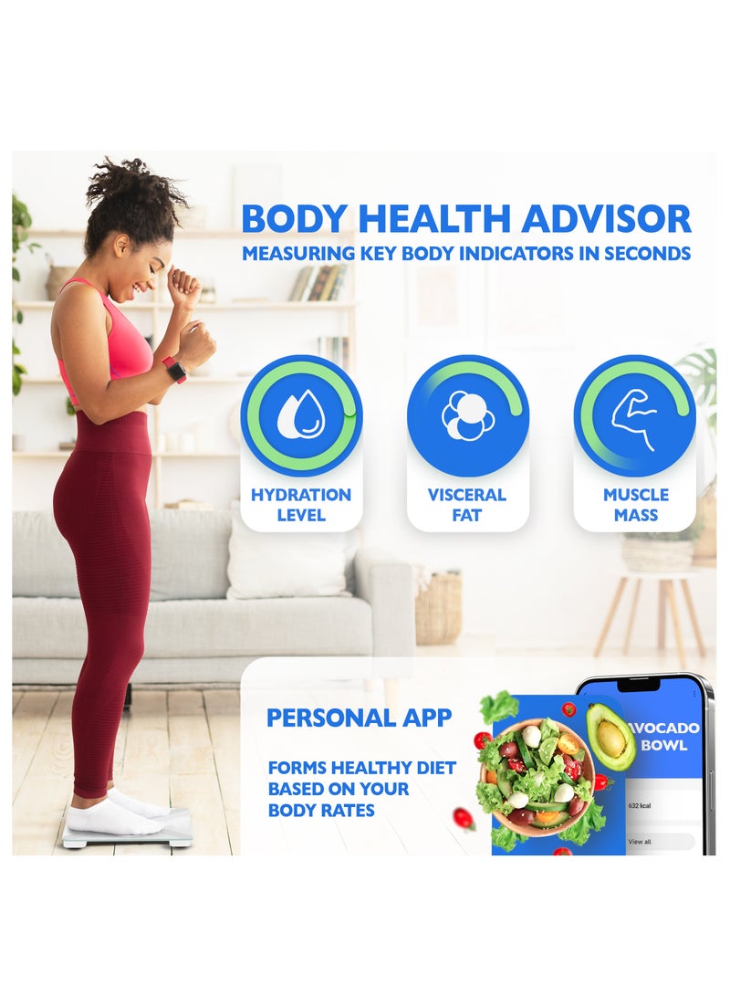 T Electronics Smart Scale for Body Weight with APP - Weight loss control - 14 Health Indicators