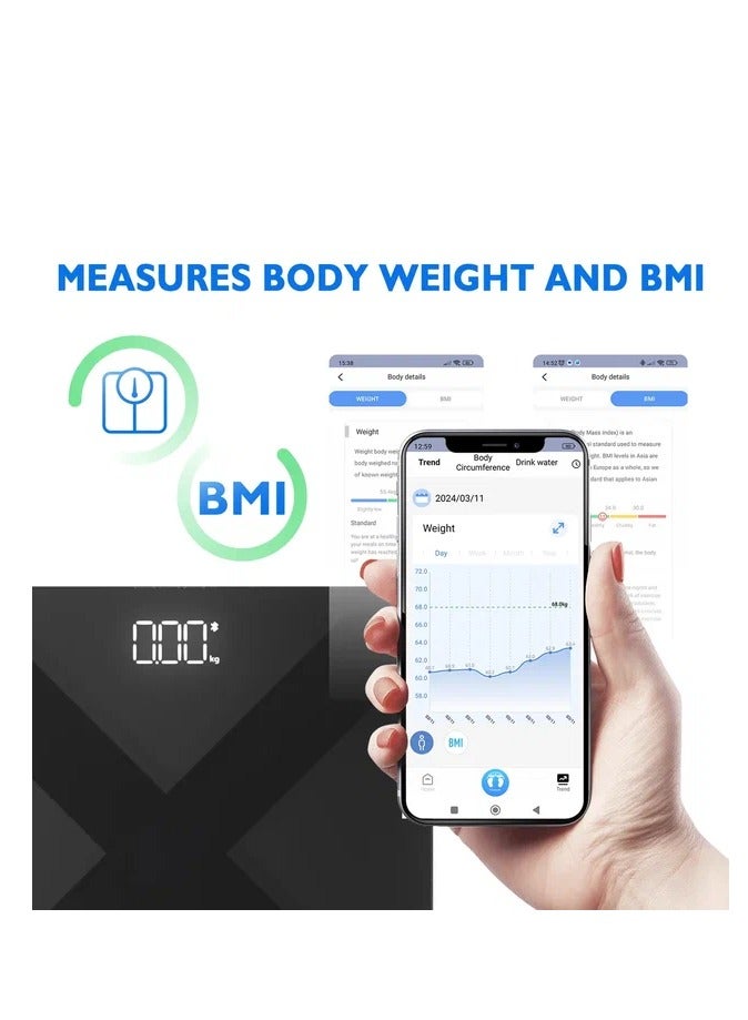 T Electronics Smart Bluetooth Digital Scale for Body Weight and BMI - Bathroom Use