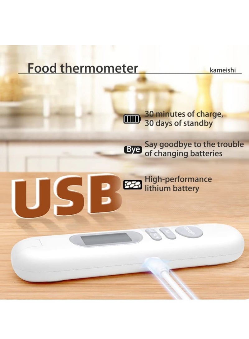 Instant Read Meat Thermometer, Professional High-Precision Calibratable Kitchen Food Thermometer, with Backlight, for Grill, BBQ, Smoker, Candy, Home Brewing, Coffee, and Oil Deep Frying