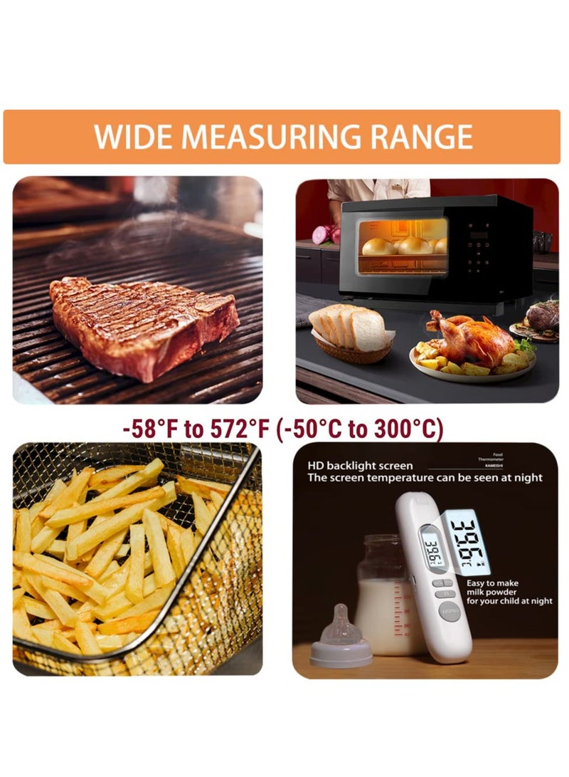 Instant Read Meat Thermometer, Professional High-Precision Calibratable Kitchen Food Thermometer, with Backlight, for Grill, BBQ, Smoker, Candy, Home Brewing, Coffee, and Oil Deep Frying