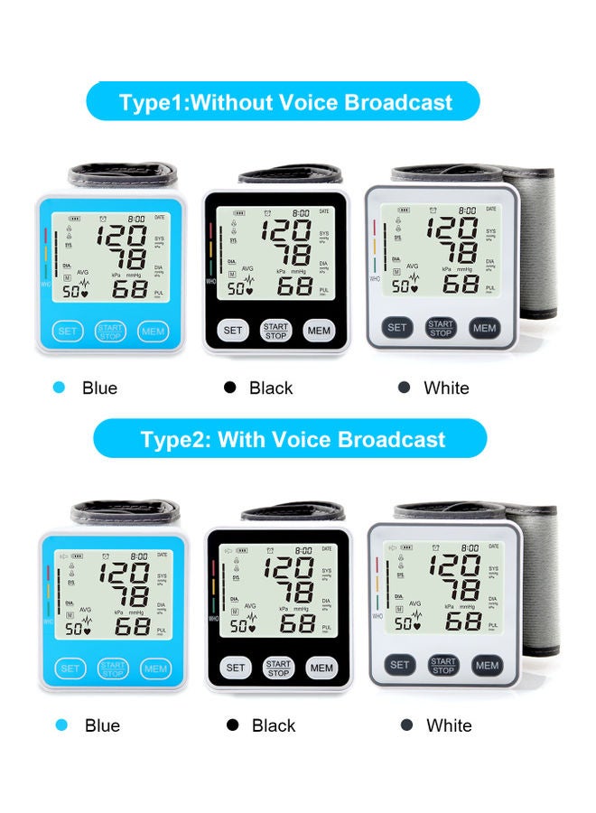 Digital LCD Wrist Type Electronic Blood-Pressure Monitor