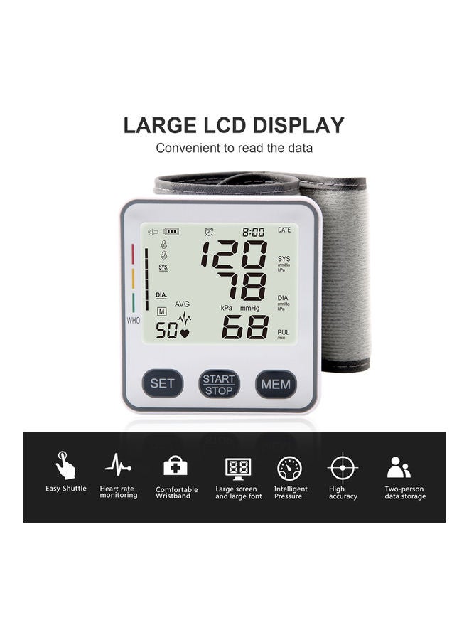 Digital LCD Wrist Type Electronic Blood-Pressure Monitor