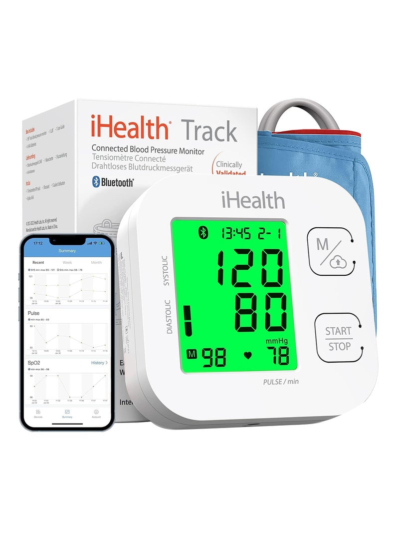 Track Smart Upper Arm Blood Pressure Monitor With Wide Range Cuff