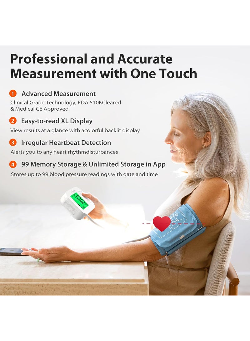 Track Smart Upper Arm Blood Pressure Monitor With Wide Range Cuff