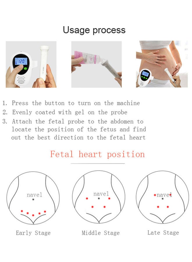 Potable Ultrasound Doppler Fetal Heart Rate Monitor