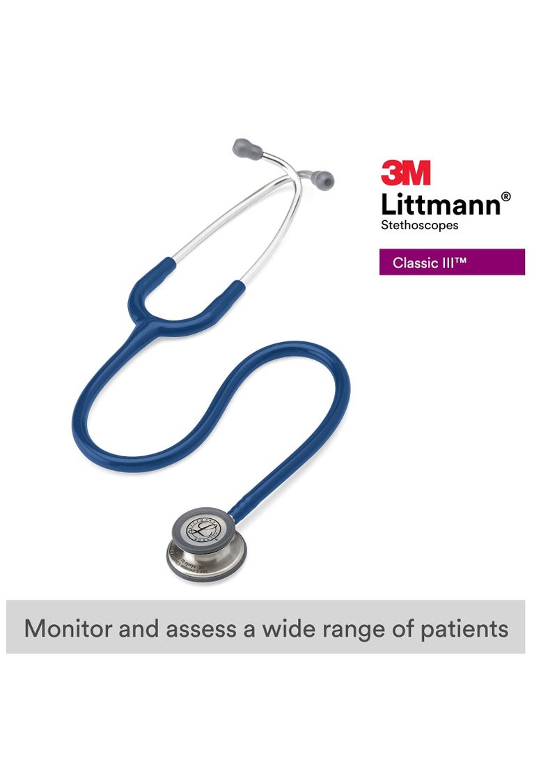 3M Littmann Classic III Monitoring Stethoscope 27 inch Navy Blue Tube 5622