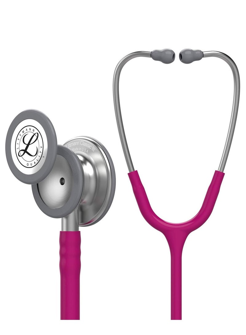 3M Littmann Classic III Monitoring Stethoscope Raspberry Tube Stainless Stem and Headset 27 inch 5648