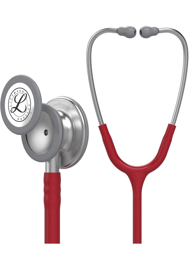 3M Littmann Classic III Monitoring Stethoscope 27 inch Burgundy Tube 5627