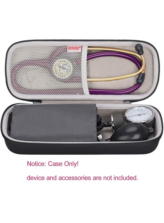 Stethoscope Case For 3M Littmann Classic Iii Monitoring Lightweight Ii S.E Cardiology Iv Diagnostic Stethoscopes Extra Room Fits Pen Light Scissors Pulse Oximeter Nurse Accessories Black