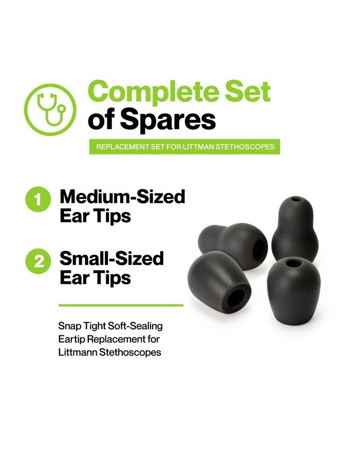 Stethoscope Ear Tips Replacement For Littmann Stethoscopes Compatible With Littman Ear Tips Replacement Stethoscope Ear Pieces Littmann Stethoscope Parts & Cardiology Iv Parts Black