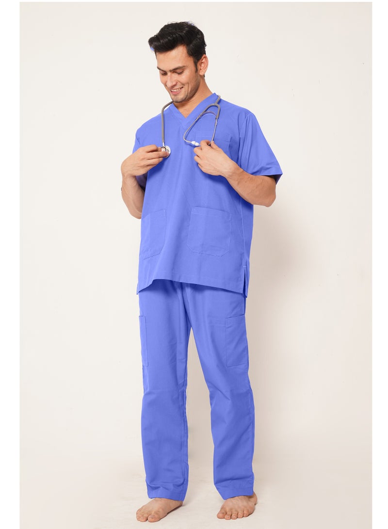 Medical Scrub Set | V-Neck Top Overlap and Elasticated Drawstring Pant | Al Ain Style  Nursing Uniform Suit