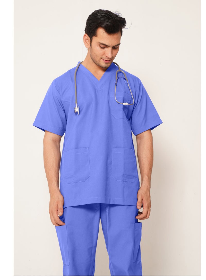 Medical Scrub Set | V-Neck Top Overlap and Elasticated Drawstring Pant | Al Ain Style  Nursing Uniform Suit