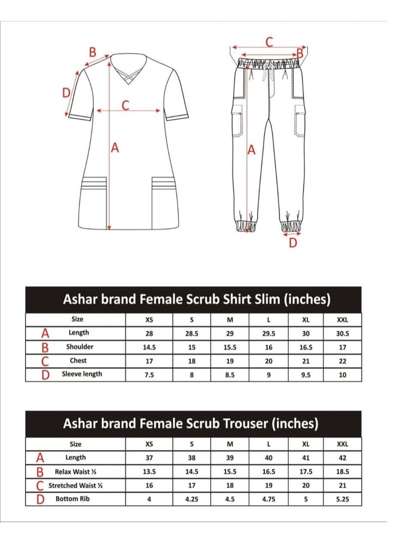 Cross London | medical scrub set | V-neck top overlap and elasticated drawstring pant | nursing uniform suit