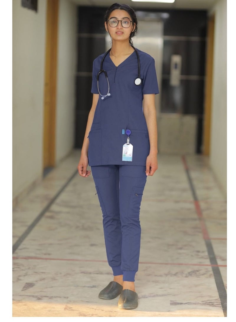 Medical Scrub Set | Unisex  V Overlap Neck OSLO Style Scrub Suit | Nursing Uniform Suit