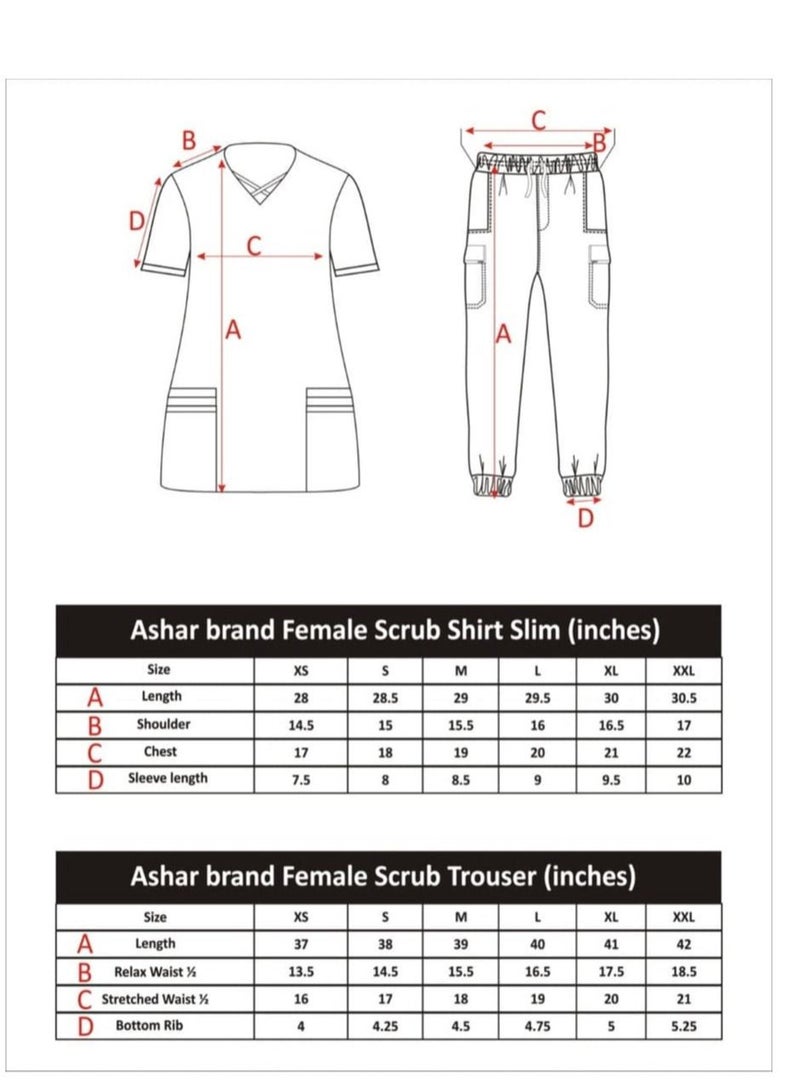 Cross London | medical scrub set | V-neck top overlap and elasticated drawstring pant | nursing uniform suit