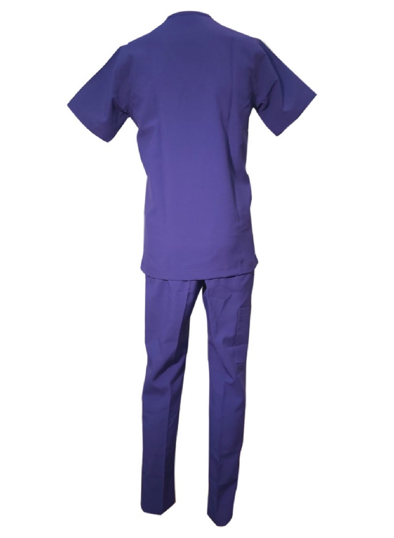 Scrubs Medical Uniform Unisex Top and Pants Purple Color