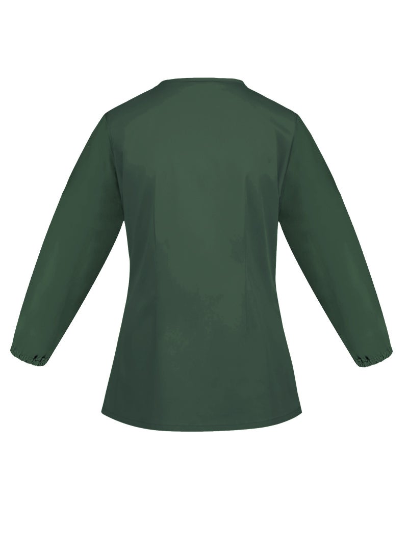 Solid V Neck Medical Scrubs Set，Medical Uniform Stretch Contrast Binding Top