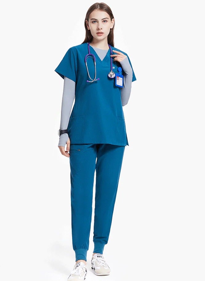 UW 4Way Stretchable Scrub suits medical uniform valiant/women 309ts - Caribbean Blue