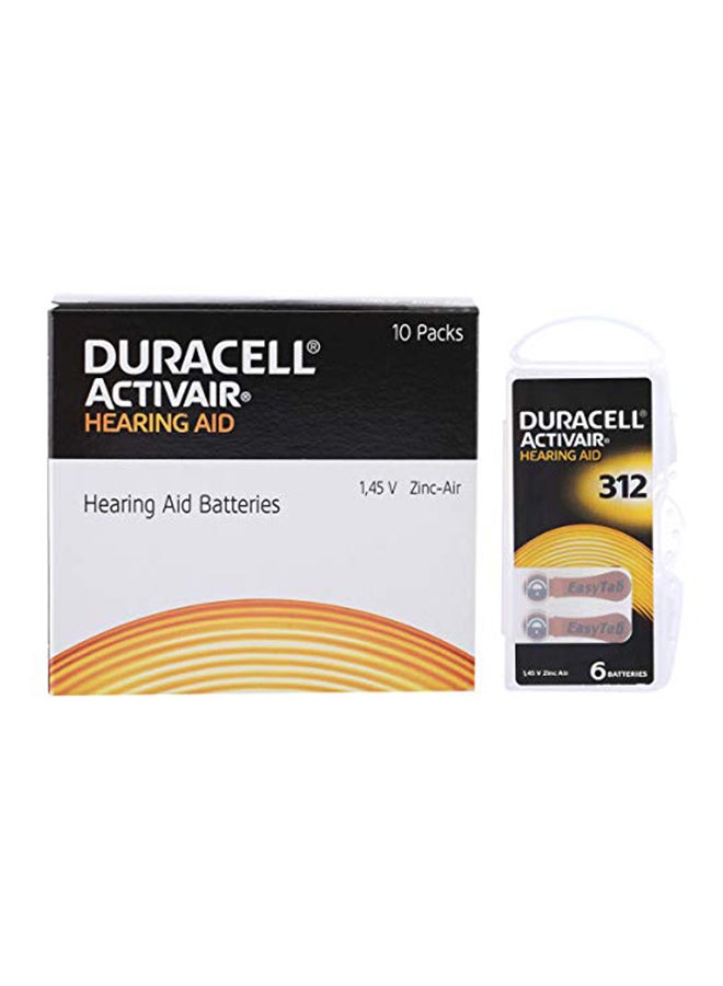 Duracell Activair 1.45V Hearing Aid Batteries - Pack Of 60 Pieces