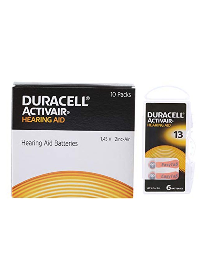 Duracell Activair 1.45V Hearing Aid Batteries - Pack Of 60 Pieces