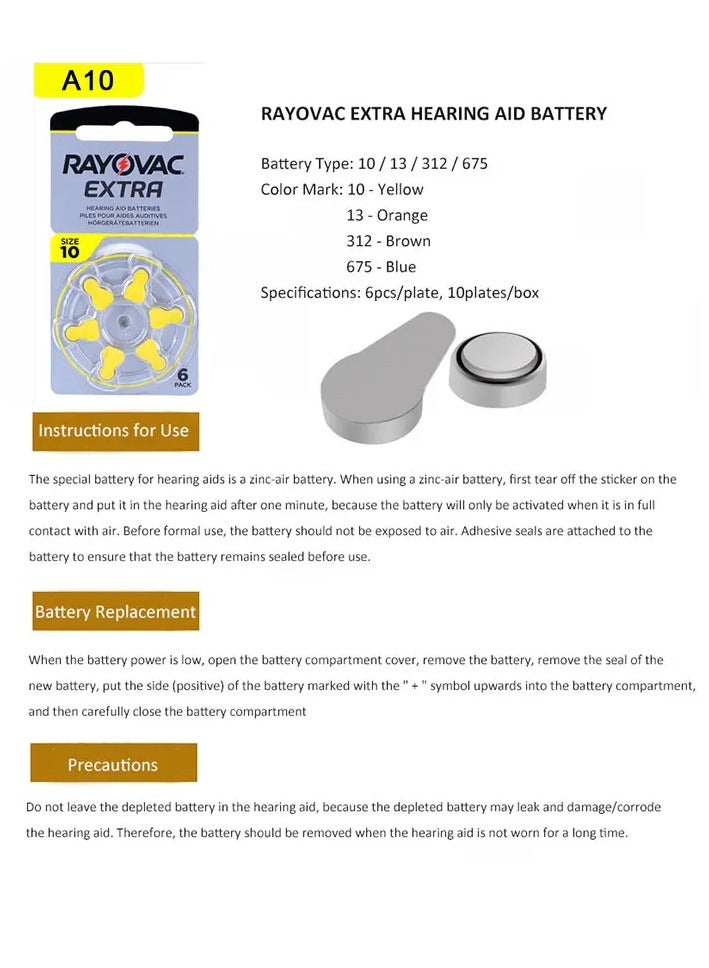 Rayovac - Hearing Aid Batteries - 10 Size - Pack of 60