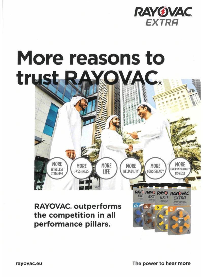 Rayovac - Hearing Aid Batteries - Size 675 - Pack of 60 Pieces