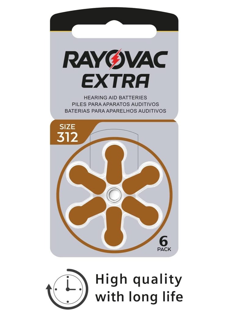 Rayovac - Hearing Aid Batteries - Size 312 - Pack of 60 Pieces