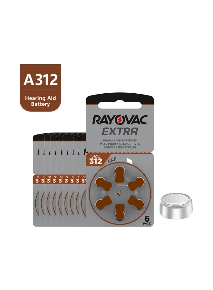 Rayovac - Hearing Aid Batteries - Size 312 - Pack of 60 Pieces