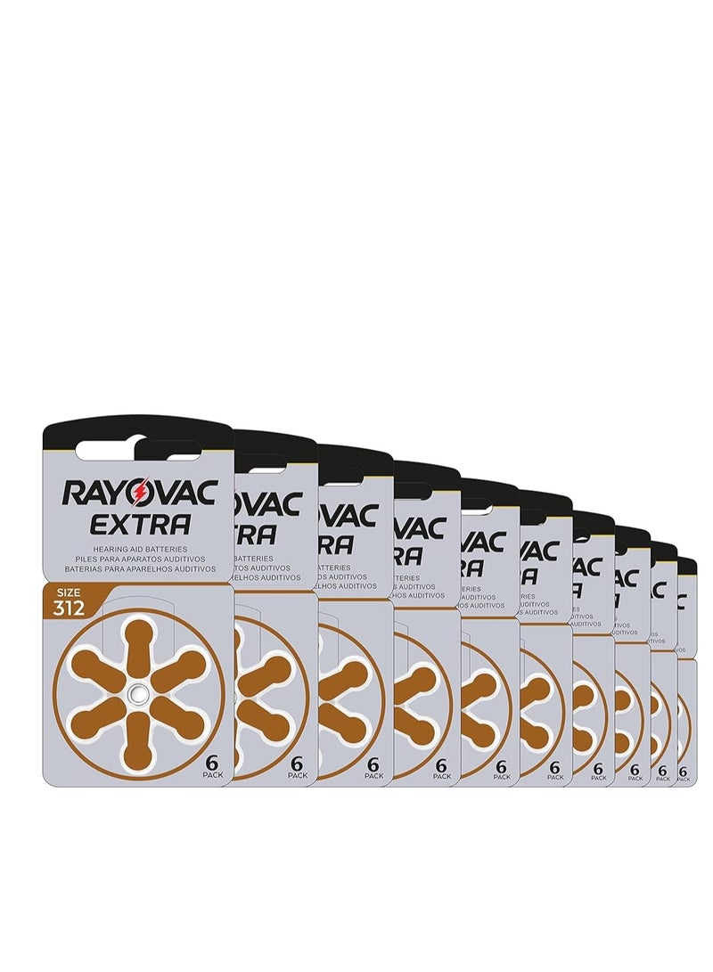 Rayovac - Hearing Aid Batteries - Size 312 - Pack of 60 Pieces