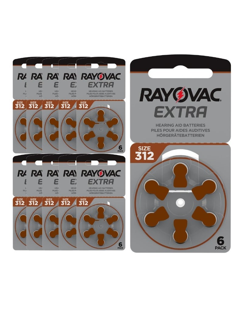 Rayovac - Hearing Aid Batteries - Size 312 - Pack of 60 Pieces