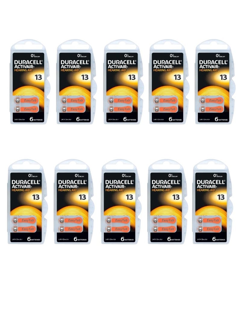 Duracell Hearing Aid Batteries Size 13 (10 cards / 60 Batteries)