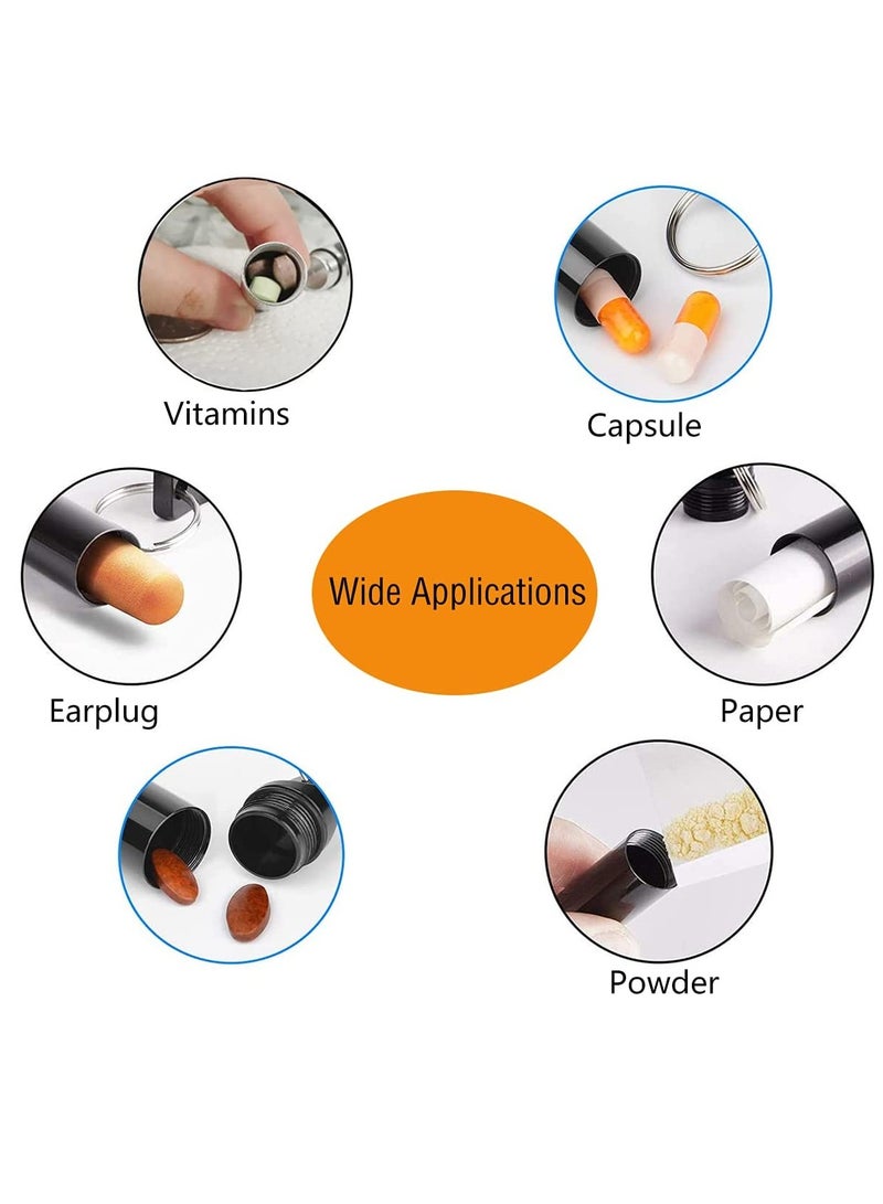 Small Pill Boxes Organiser Metal Pill Boxes Travel Pocket Pill Case Round Keyring Pill Holder Waterproof Capsules Portable Pill Container for Outdoor Travel