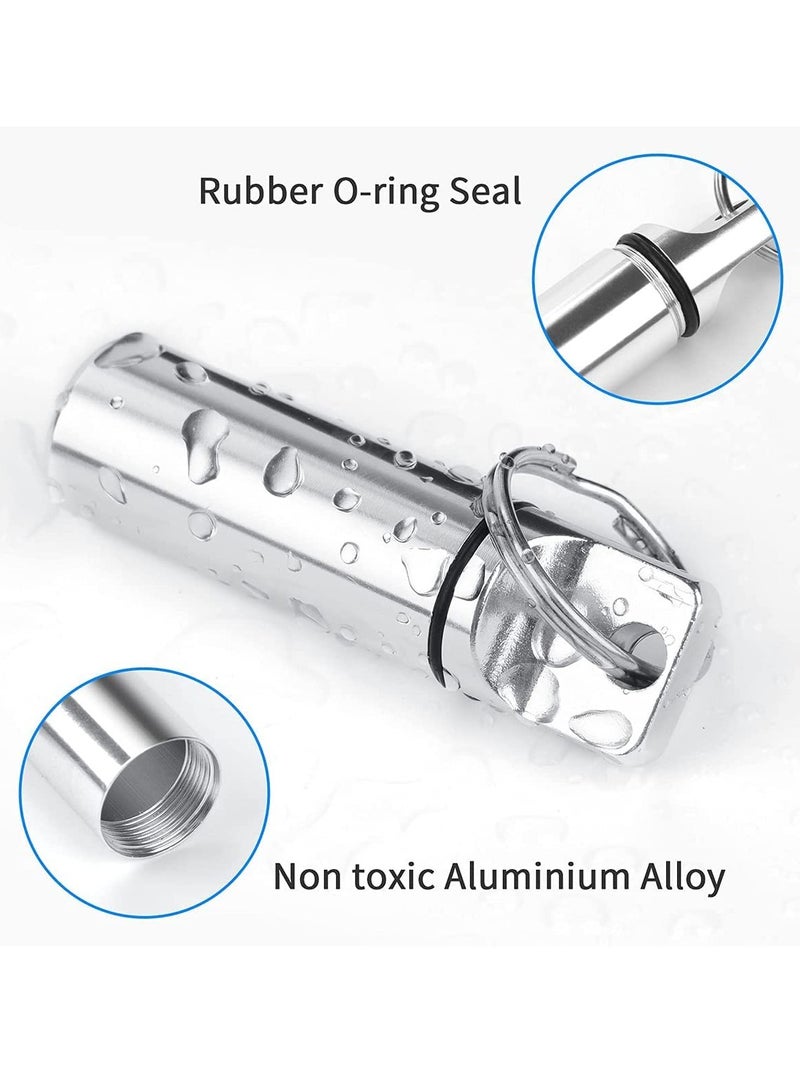 Small Pill Boxes Organiser Metal Pill Boxes Travel Pocket Pill Case Round Keyring Pill Holder Waterproof Capsules Portable Pill Container for Outdoor Travel