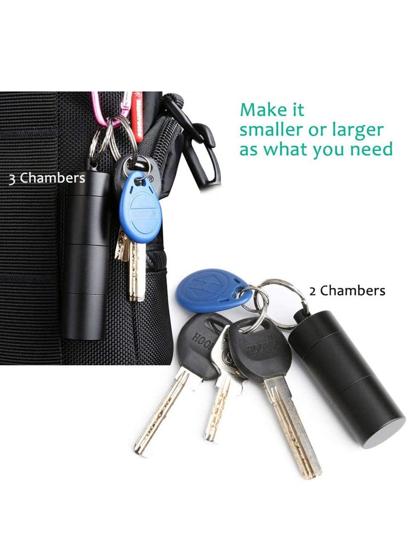 Portable Pill Cases Metal Pocket Boxes Keychain For Travel 3 Compartment Waterproof Daily Container Holder Medication Supplements Vitamins Cod Liver Oil
