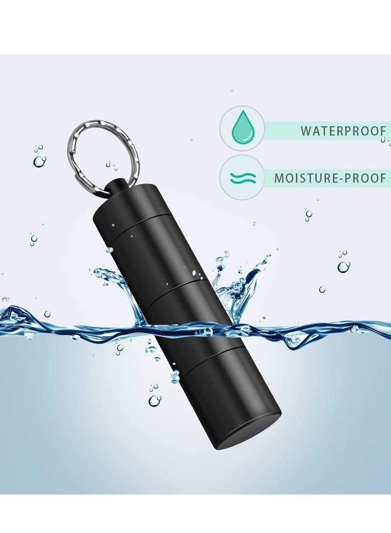 Portable Pill Cases Metal Pocket Boxes Keychain For Travel 3 Compartment Waterproof Daily Container Holder Medication Supplements Vitamins Cod Liver Oil