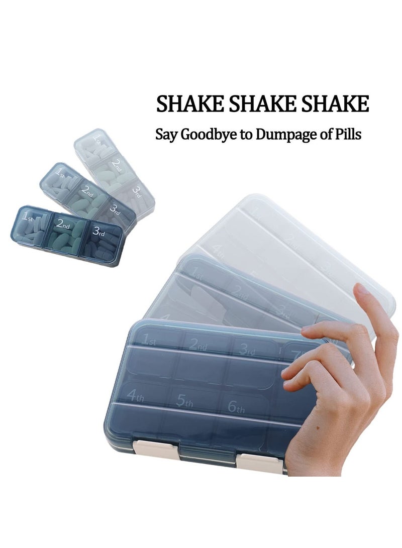 7 Day Portable Vitamin Container with 6 Compartments and 1 XL Compartment Our Extra Large Pill Box Organizer for Medicine Fish Oil Supplements Blue