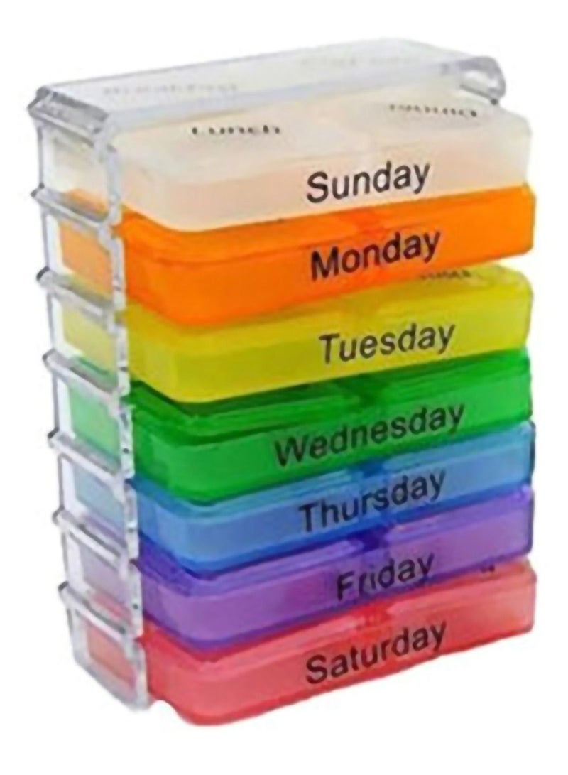 Portable Medicine Storage Case Multicolour 7.5x4.5centimeter