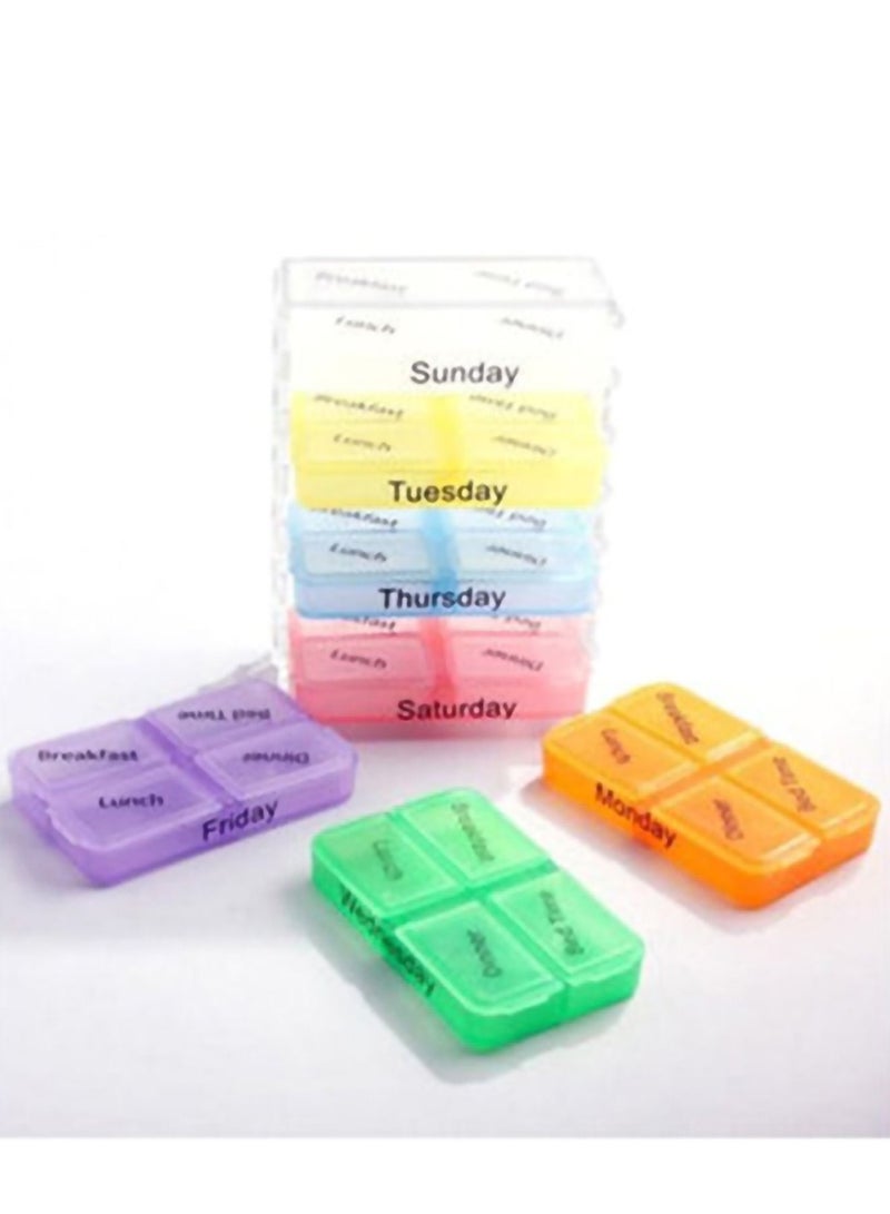 Portable Medicine Storage Case Multicolour 7.5x4.5centimeter