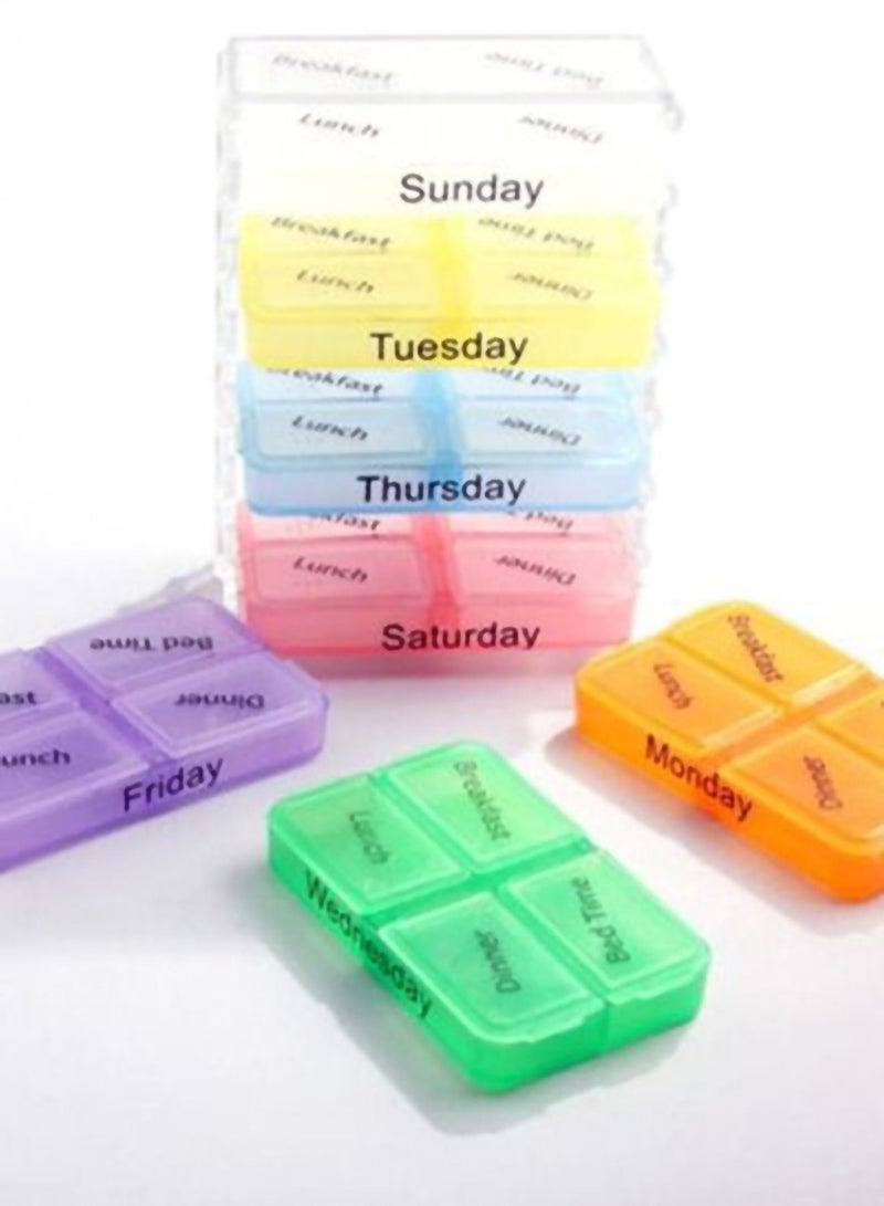 Portable Medicine Storage Case Multicolour 7.5x4.5centimeter