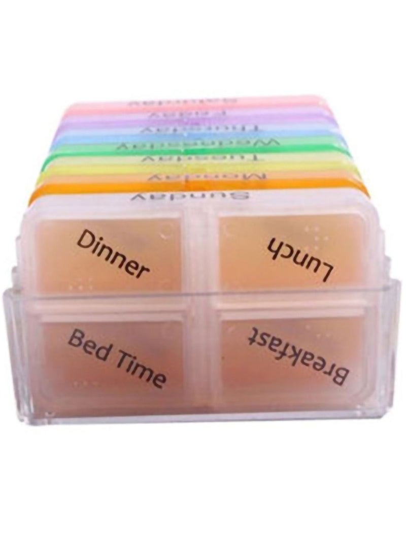 Portable Medicine Storage Case Multicolour 7.5x4.5centimeter